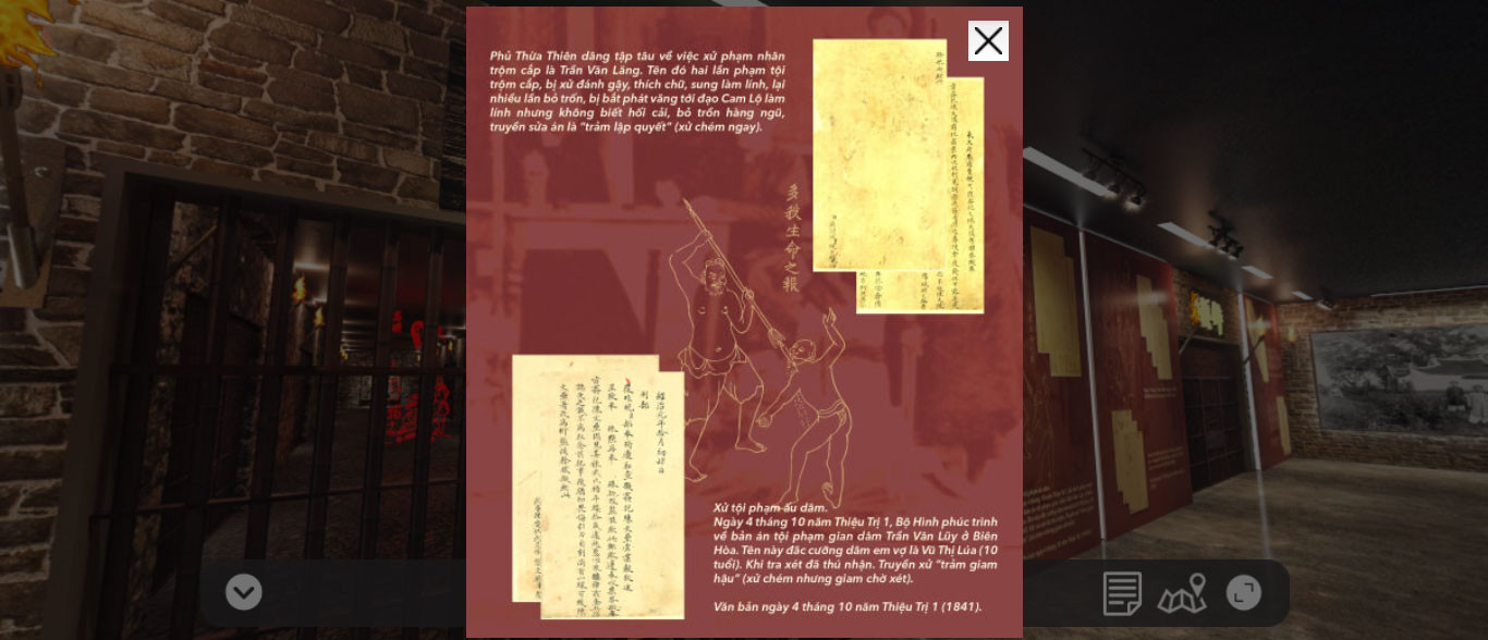 Một văn bản xử tội ăn cắp và ấu dâm vào năm Thiệu Trị 1841.