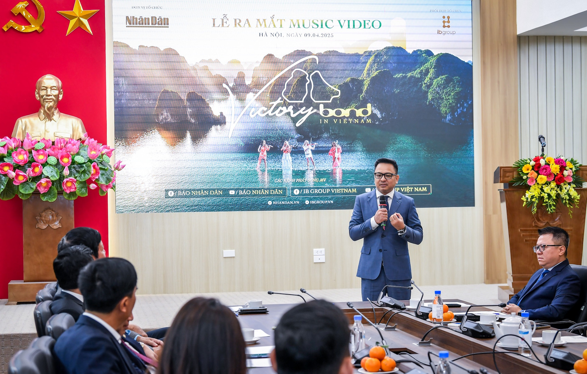 Ông Nguyễn Thùy Dương, Chủ tịch IB Group phát biểu.