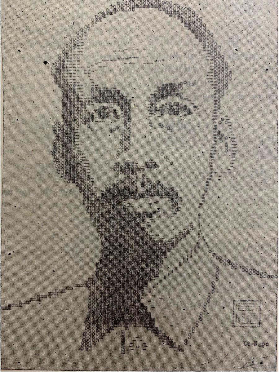 Chân dung Bác Hồ của ông Lê Ngọc, một thợ máy chữ tại Hà Nội. (Ảnh: Trung tâm Lưu trữ quốc gia I)