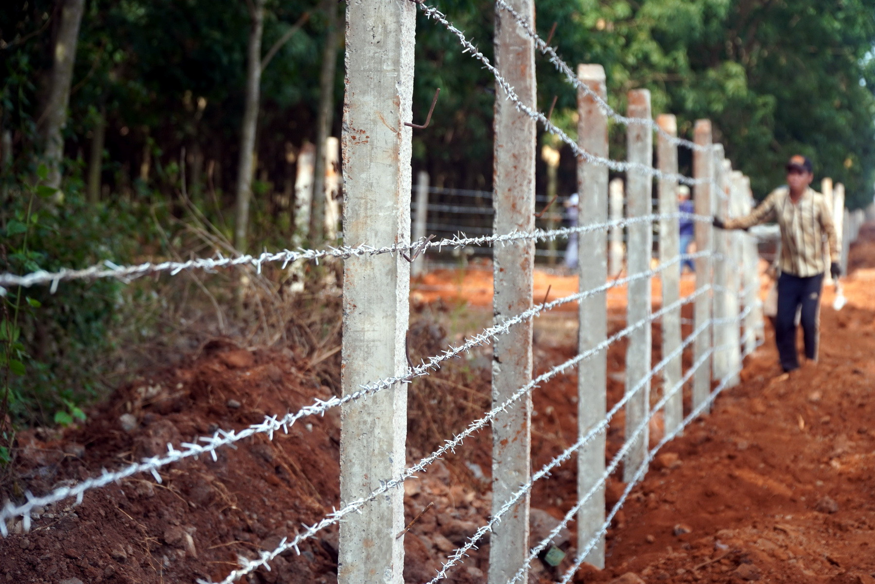 Hạng mục hàng rào của tuyến cao tốc, đoạn qua địa bàn tỉnh Đồng Nai đang được gấp rút hoàn thành. Hạng mục hàng rào của tuyến cao tốc, đoạn qua địa bàn tỉnh Đồng Nai đang được gấp rút hoàn thành.