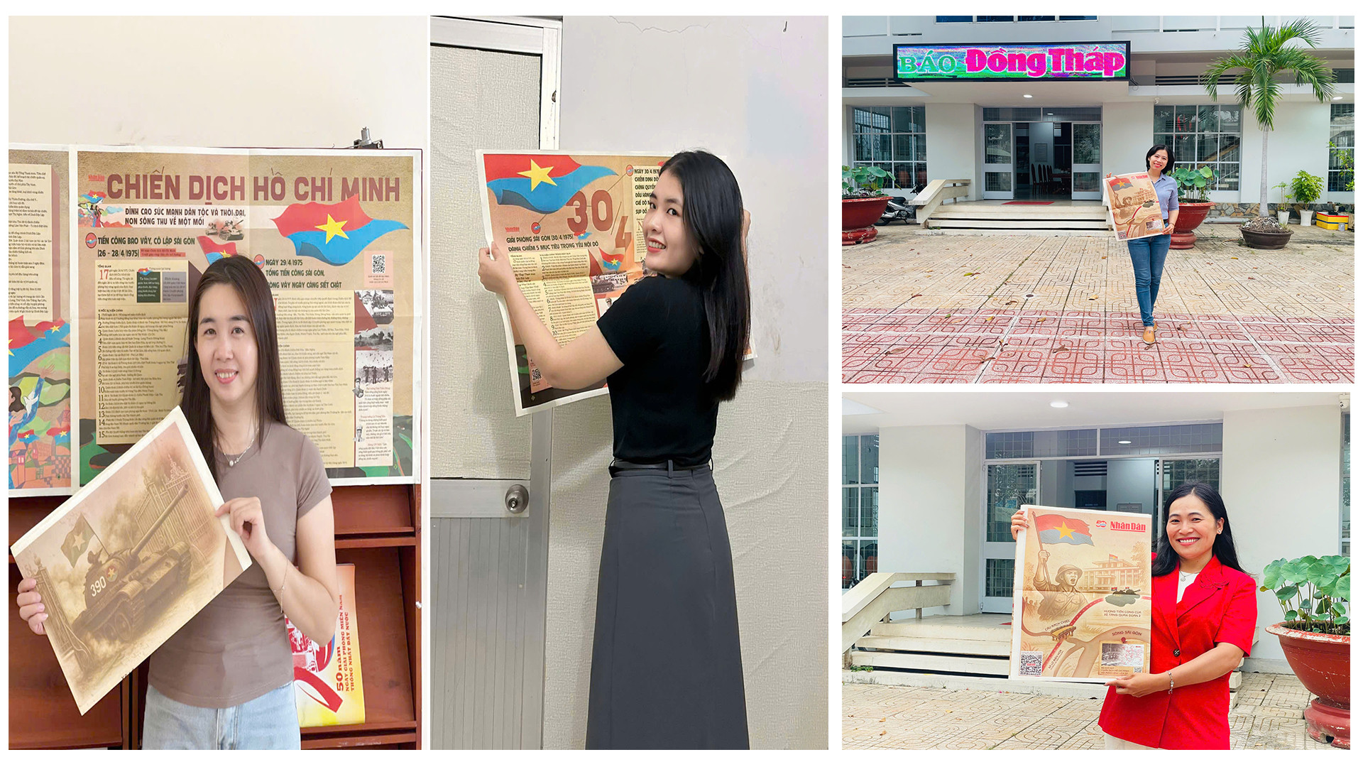 Rất nhiều bạn trẻ về nhà, về cơ quan đã ghi lại những khoảnh khắc lưu niệm cùng tờ phụ san trên tay. (Ảnh: Bạn đọc cung cấp)