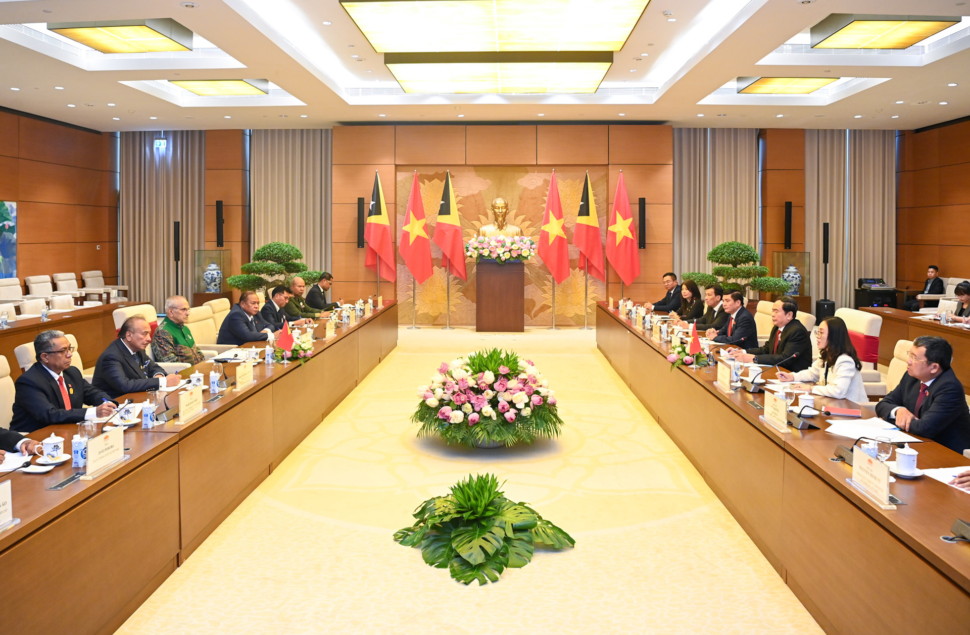 Quang cảnh buổi hội kiến tại Nhà Quốc hội.