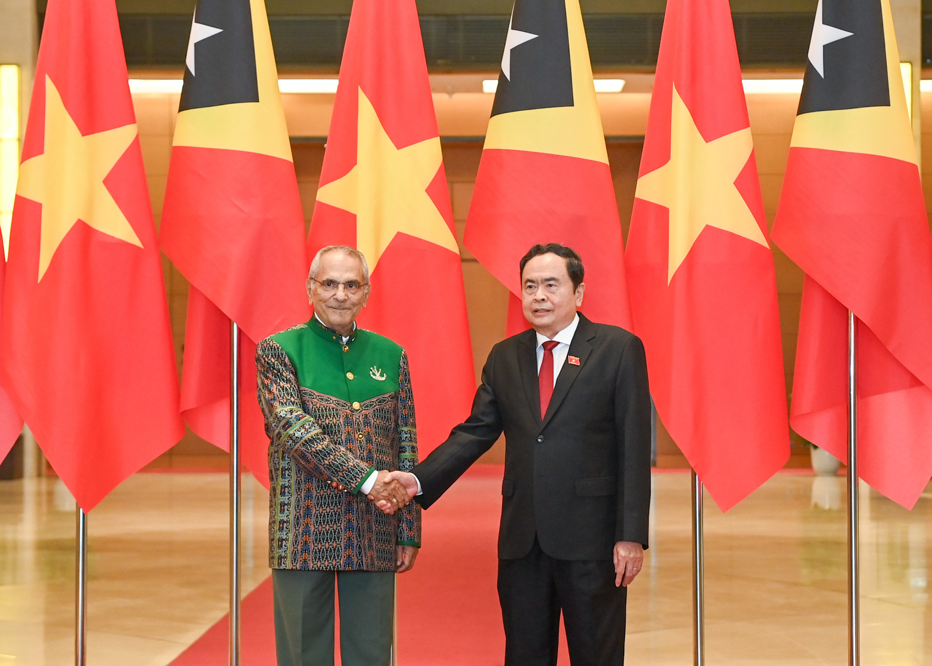 Chủ tịch Quốc hội Trần Thanh Mẫn và Tổng thống Timor-Leste Jose Ramos-Horta.