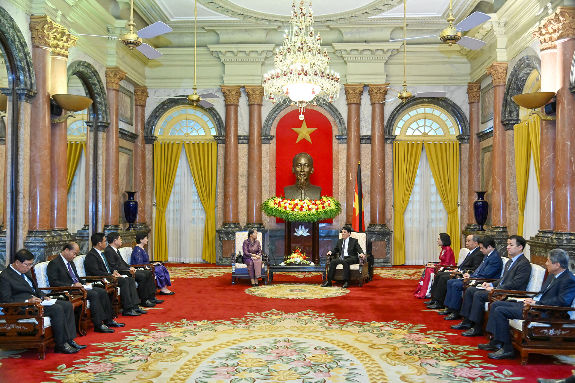 Quang cảnh buổi tiếp tại Phủ Chủ tịch.