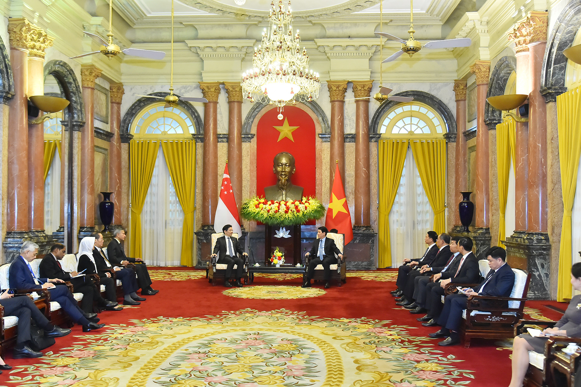 Quang cảnh buổi tiếp tại Phủ Chủ tịch.