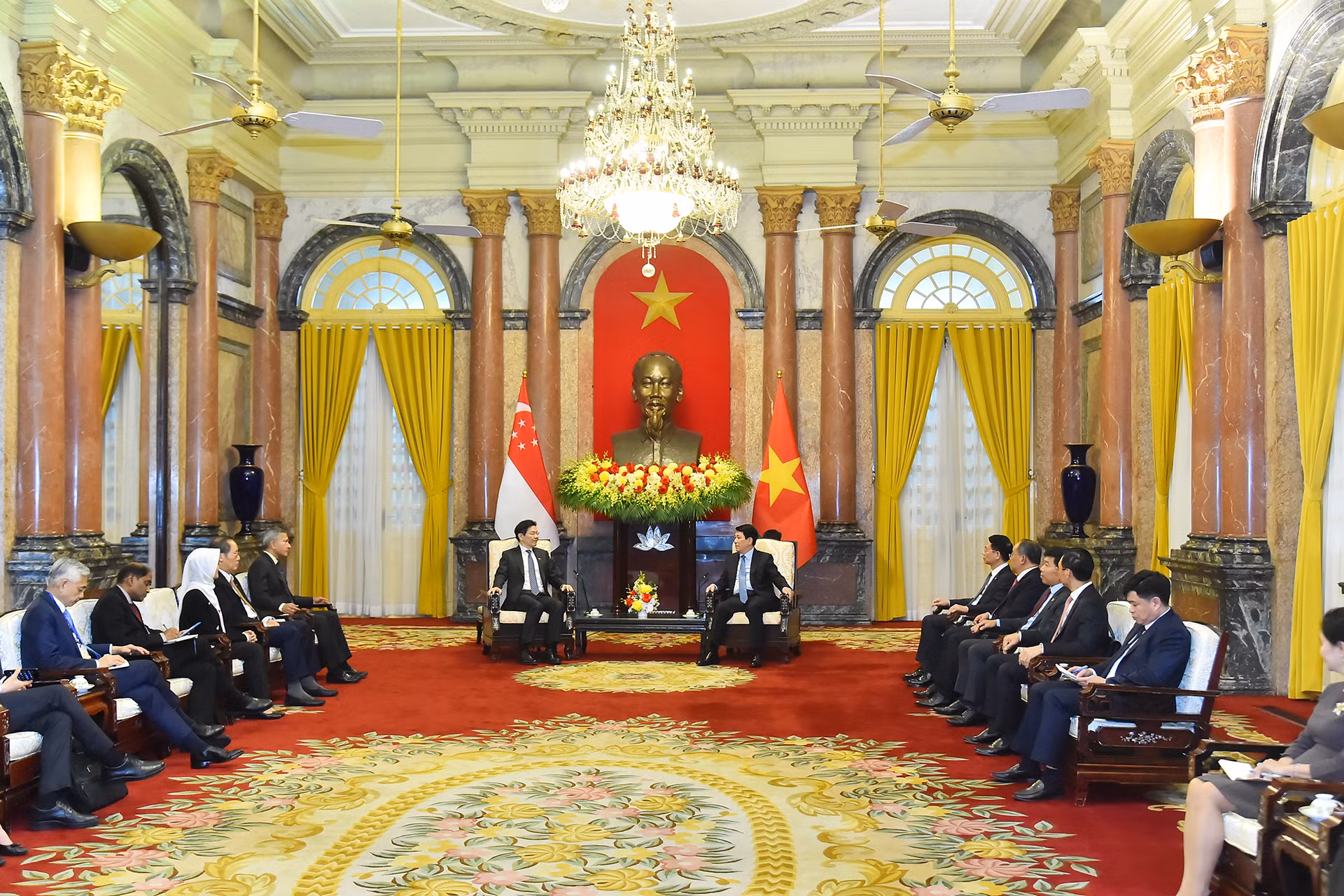 Quang cảnh buổi tiếp tại Phủ Chủ tịch.