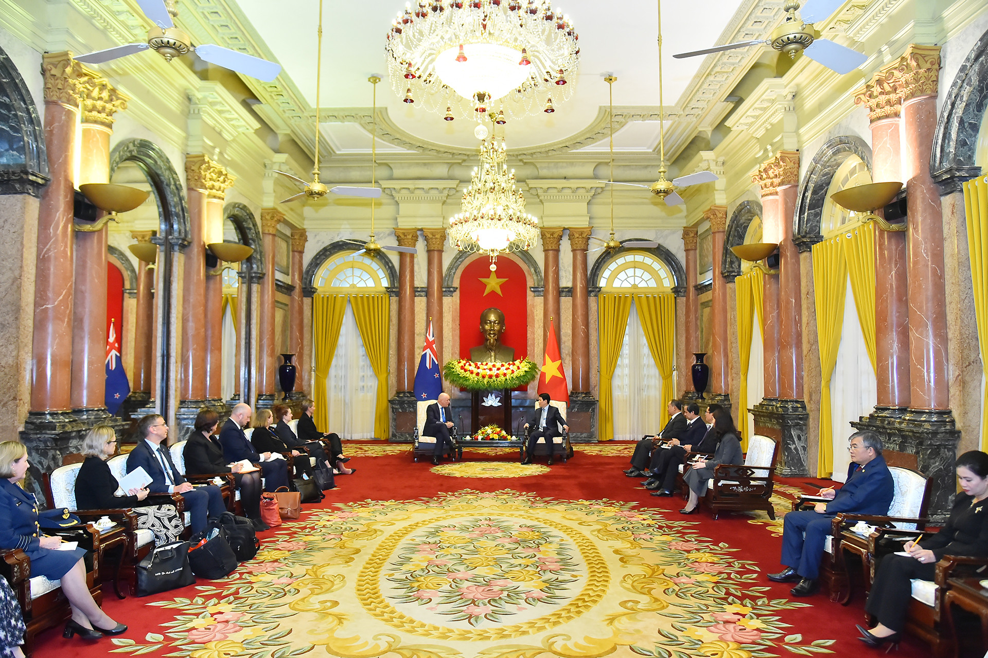 Quang cảnh buổi tiếp tại Phủ Chủ tịch.