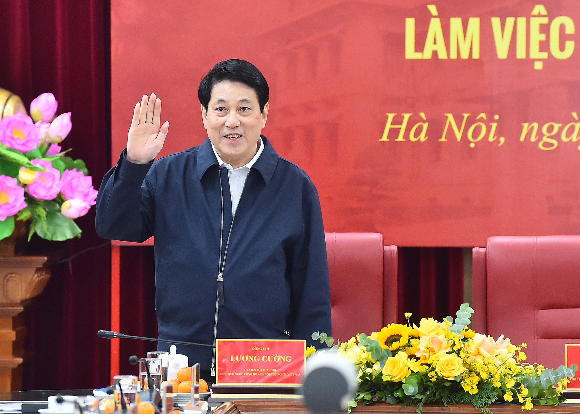 Chủ tịch nước Lương Cường tại buổi làm việc với Bộ Ngoại giao.