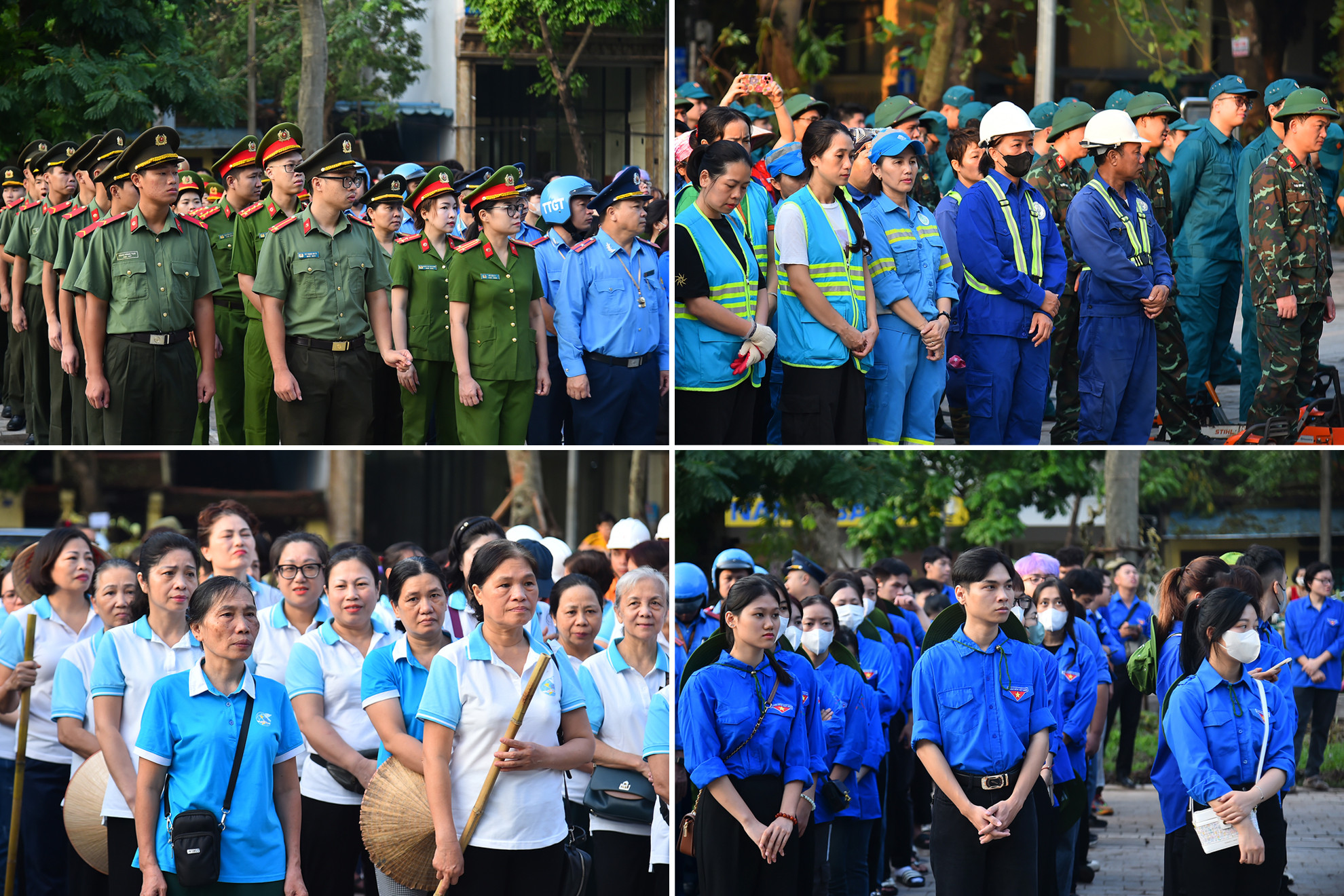Đông đảo các tầng lớp nhân dân Thủ đô tham gia lễ phát động toàn dân tham gia tổng vệ sinh môi trường, khắc phục hậu quả cơn bão số 3.