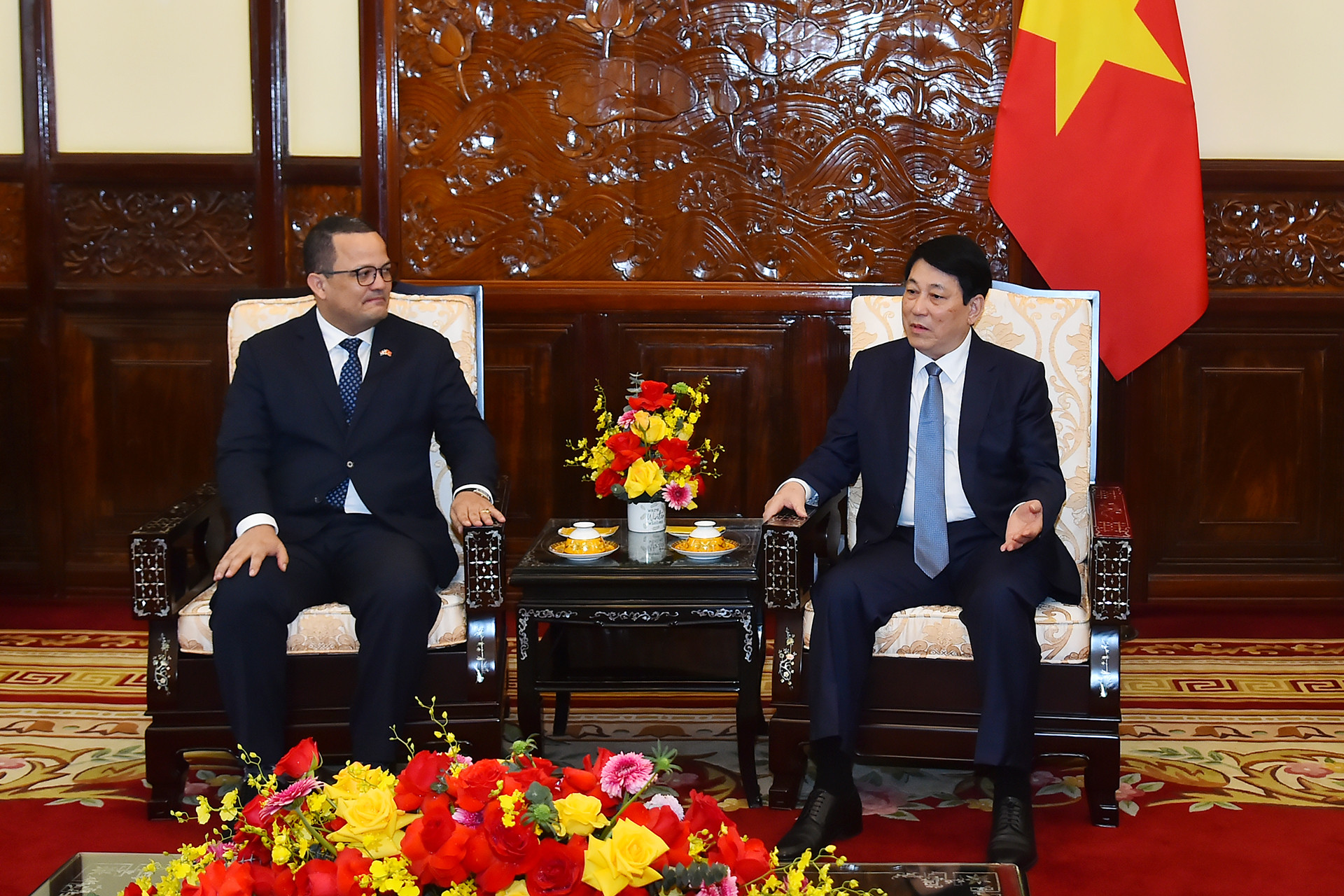 Chủ tịch nước Lương Cường tiếp Đại sứ Cộng hoà Dominicana Jaime Francisco Rodriguez.