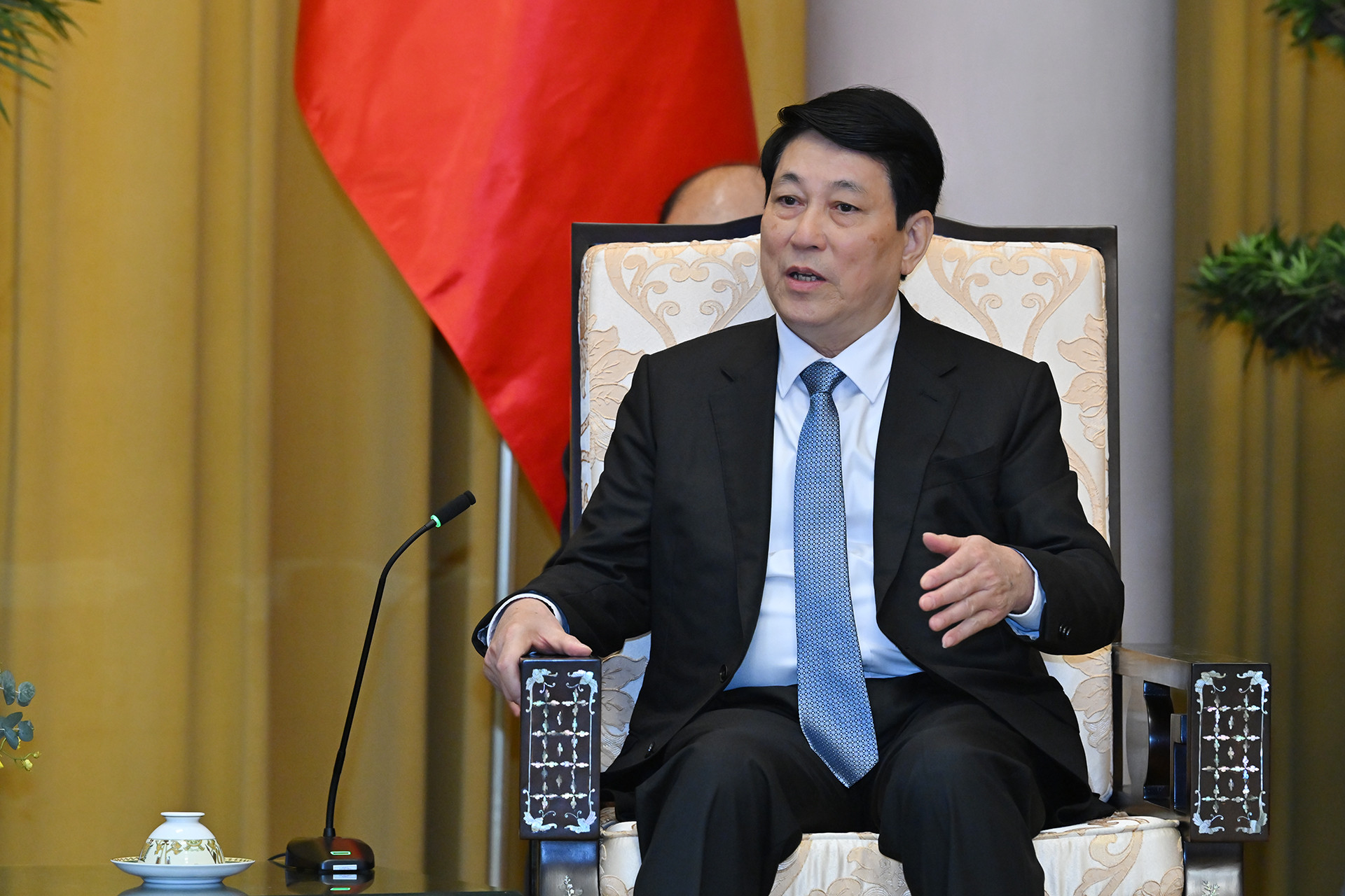 Chủ tịch nước Lương Cường phát biểu tại buổi tiếp.