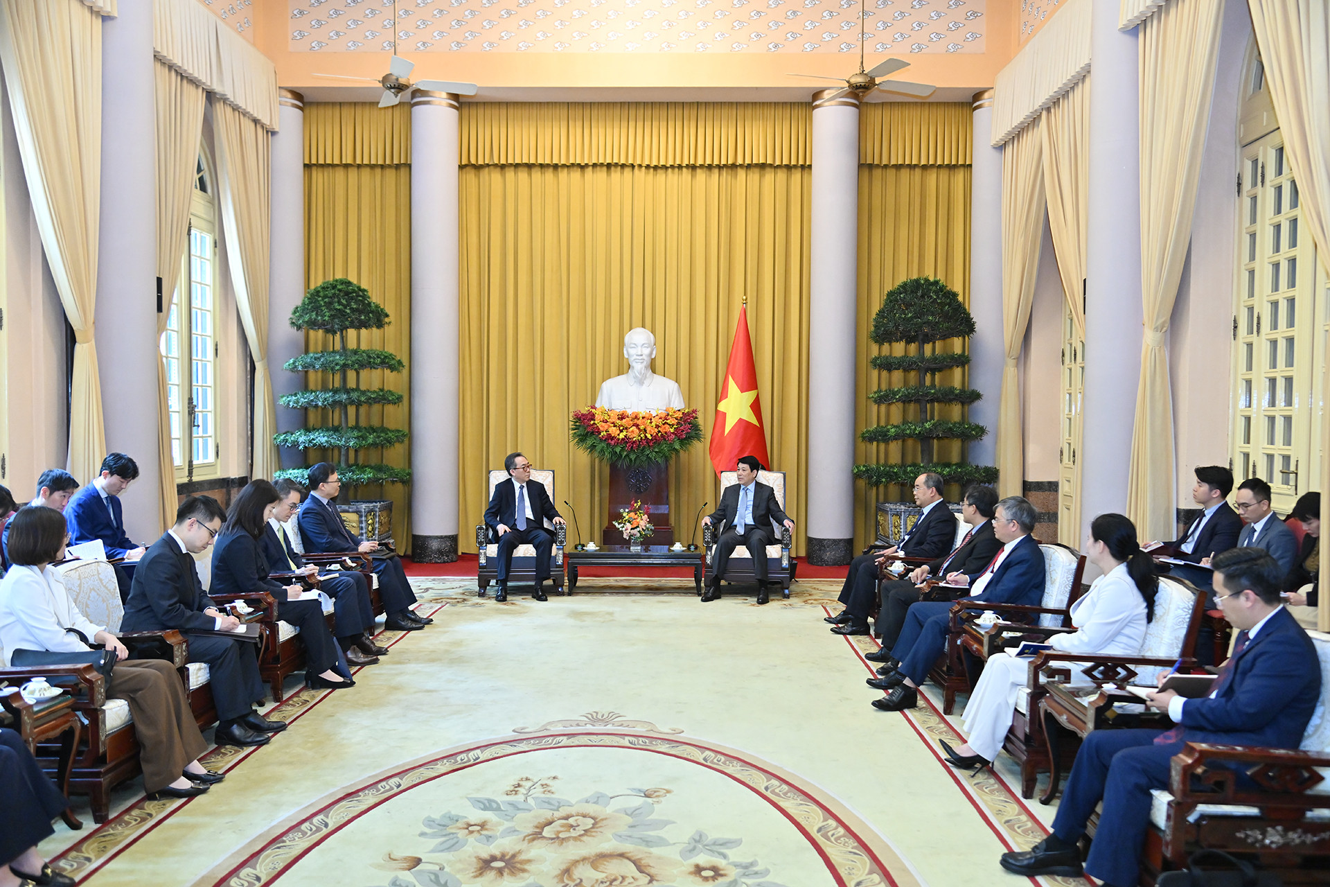 Quang cảnh buổi tiếp tại Phủ Chủ tịch.