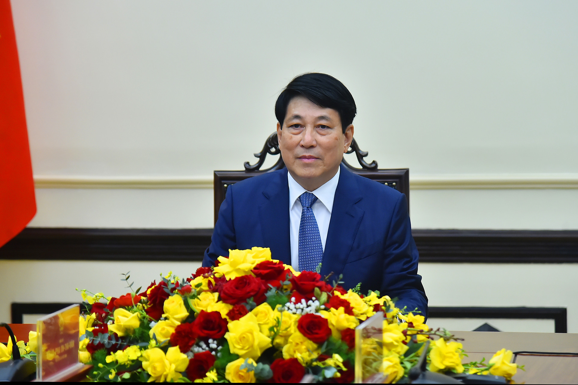 [Ảnh] Chủ tịch nước Lương Cường hội đàm trực tuyến với Tổng Bí thư, Chủ tịch nước Lào Thongloun Sisoulith ảnh 2