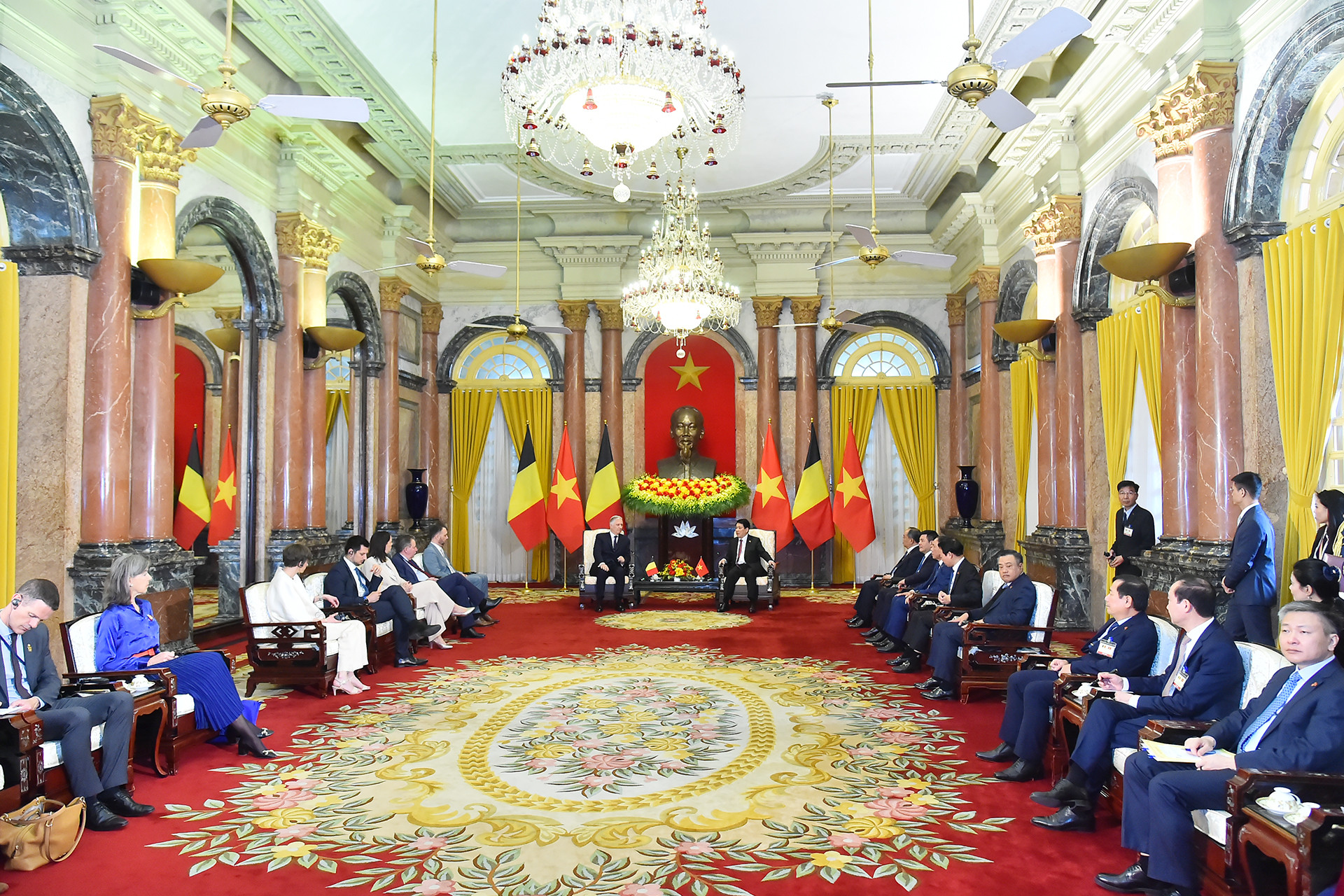 Quang cảnh hội kiến tại Phủ Chủ tịch.