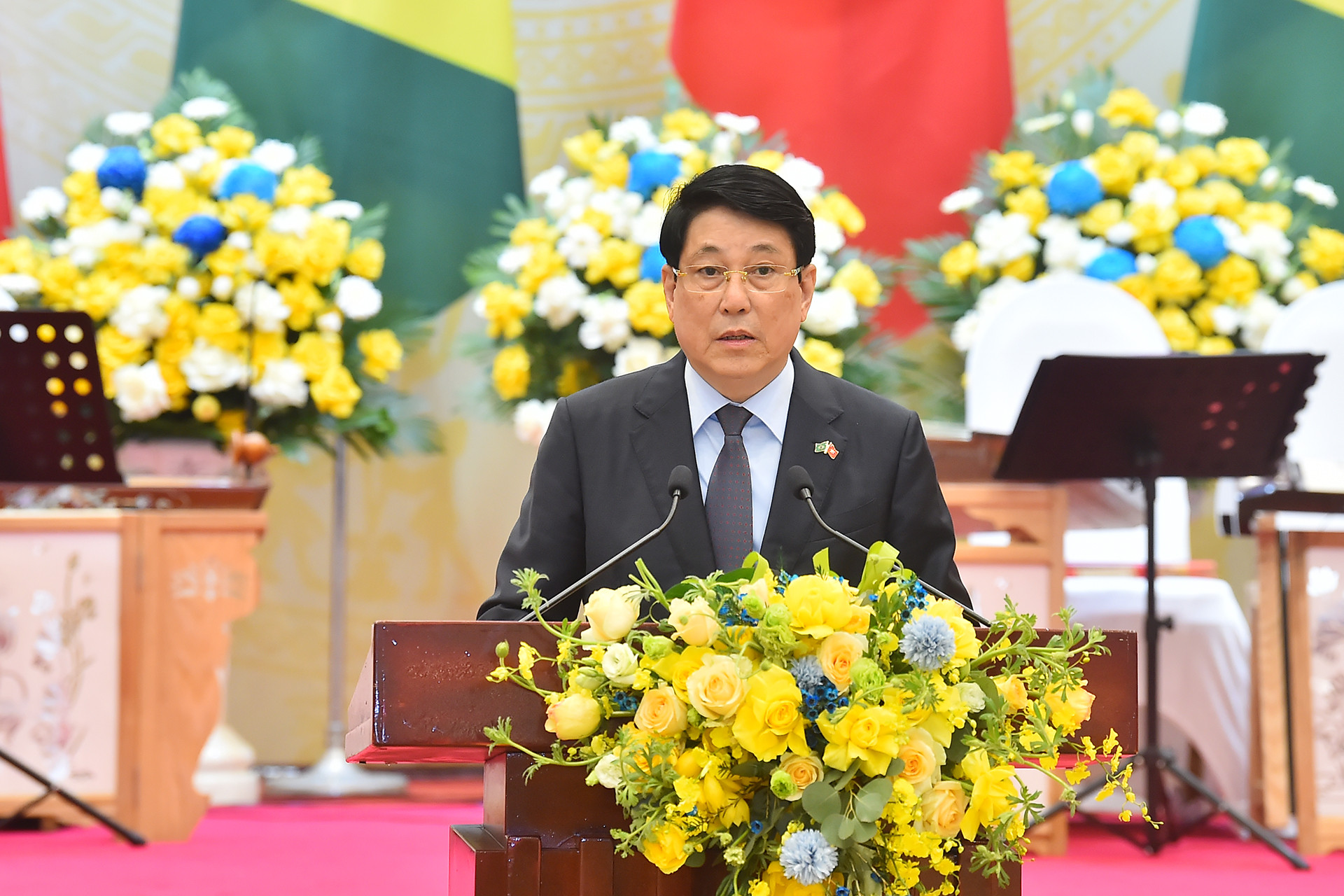 Chủ tịch nước Lương Cường phát biểu tại buổi chiêu đãi.