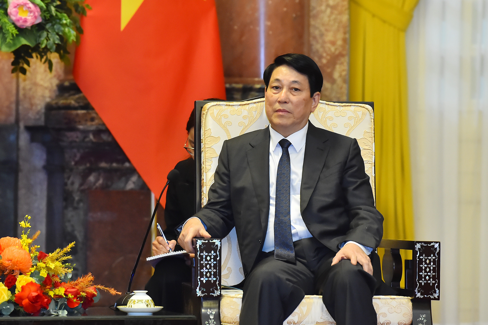 Chủ tịch nước Lương Cường phát biểu tại buổi tiếp Chủ tịch Quốc hội Cộng hòa Armenia Alen Simonyan.