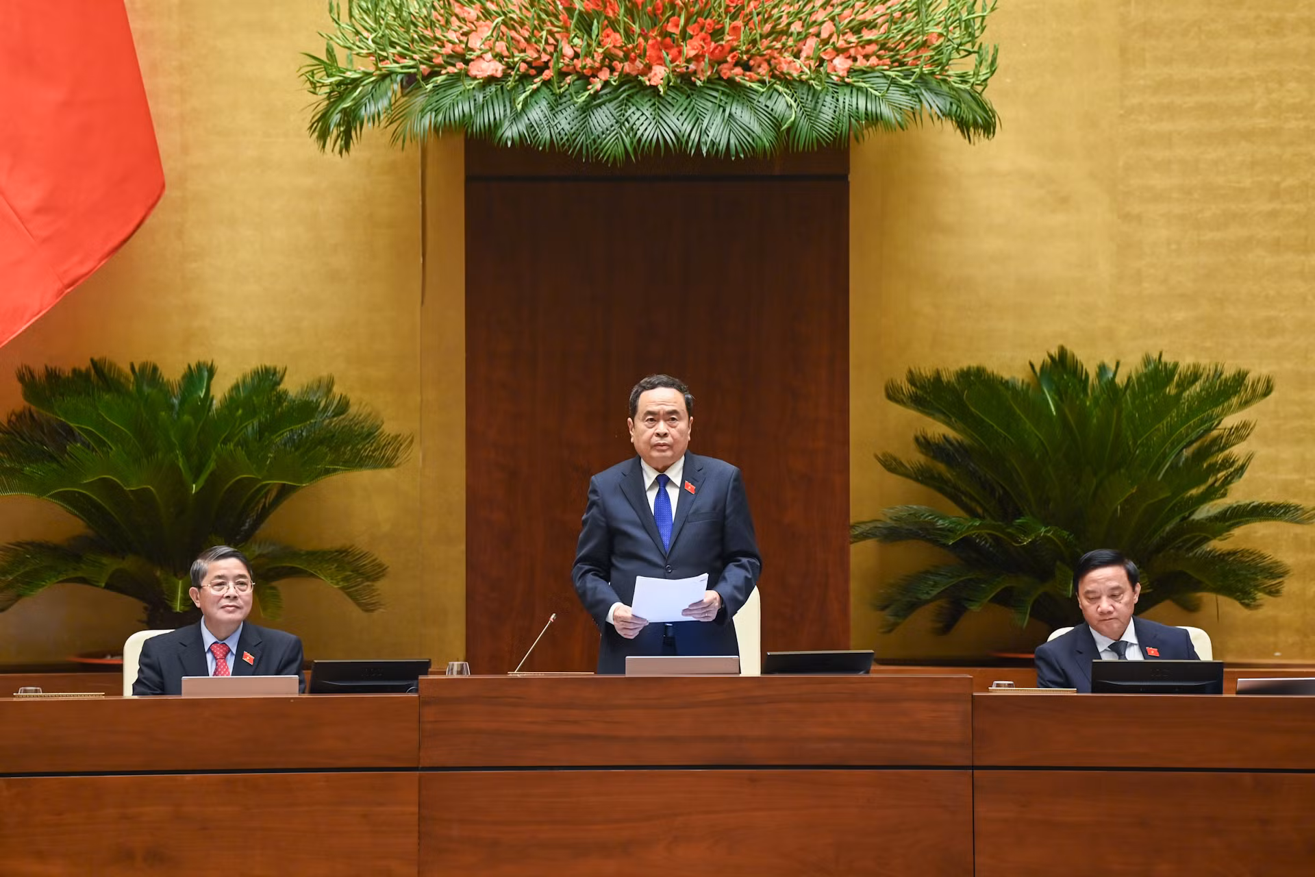 Chủ tịch Quốc hội Trần Thanh Mẫn điều hành Lễ tuyên thệ nhậm chức của Chủ tịch nước Lương Cường.