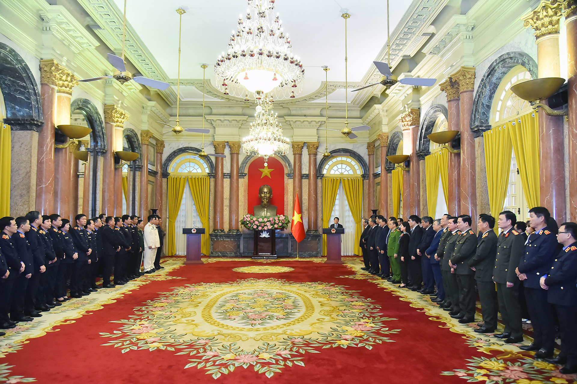 Quang cảnh buổi lễ tại Phủ Chủ tịch.