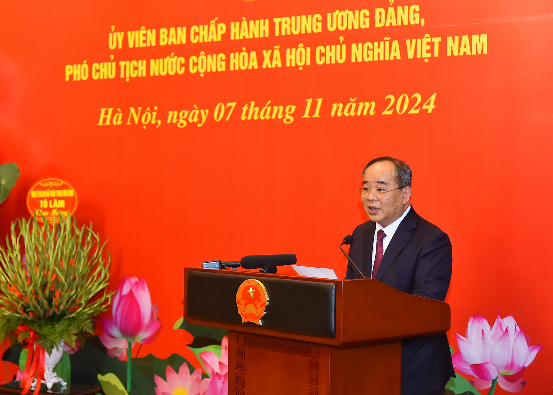 Chủ nhiệm Văn phòng Chủ tịch nước Lê Khánh Hải phát biểu tại buổi lễ.