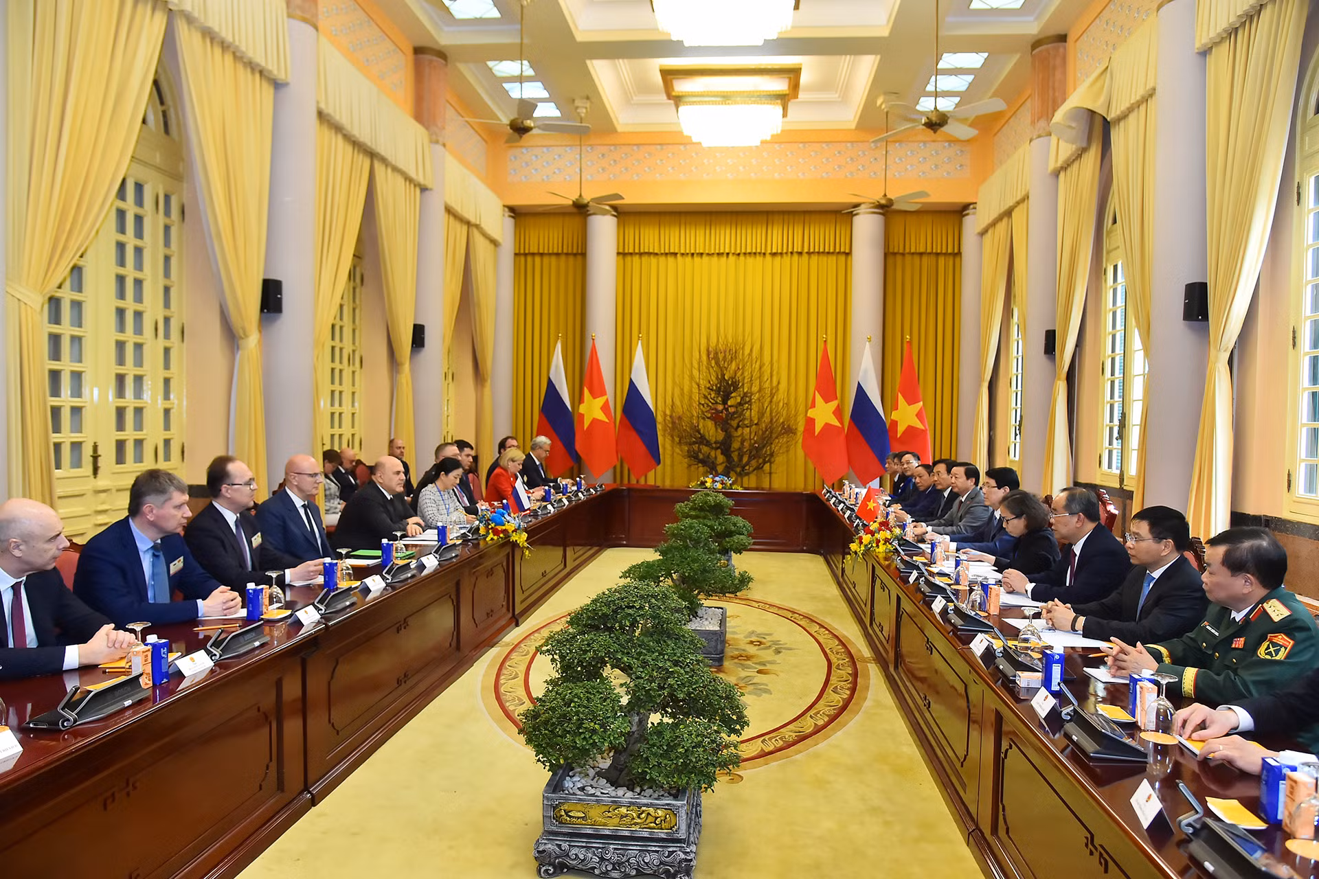 Quang cảnh buổi tiếp tại Phủ Chủ tịch.