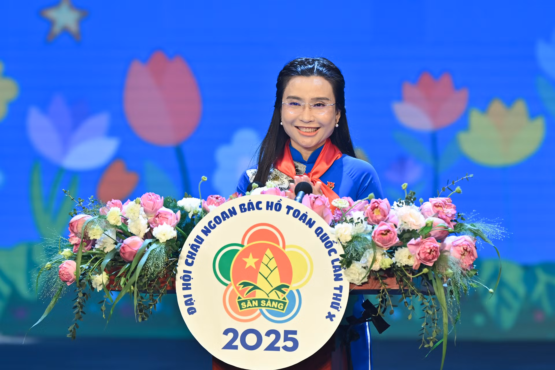 Chủ tịch Hội đồng Đội Trung ương Nguyễn Phạm Duy Trang phát biểu tại Lễ tuyên dương.