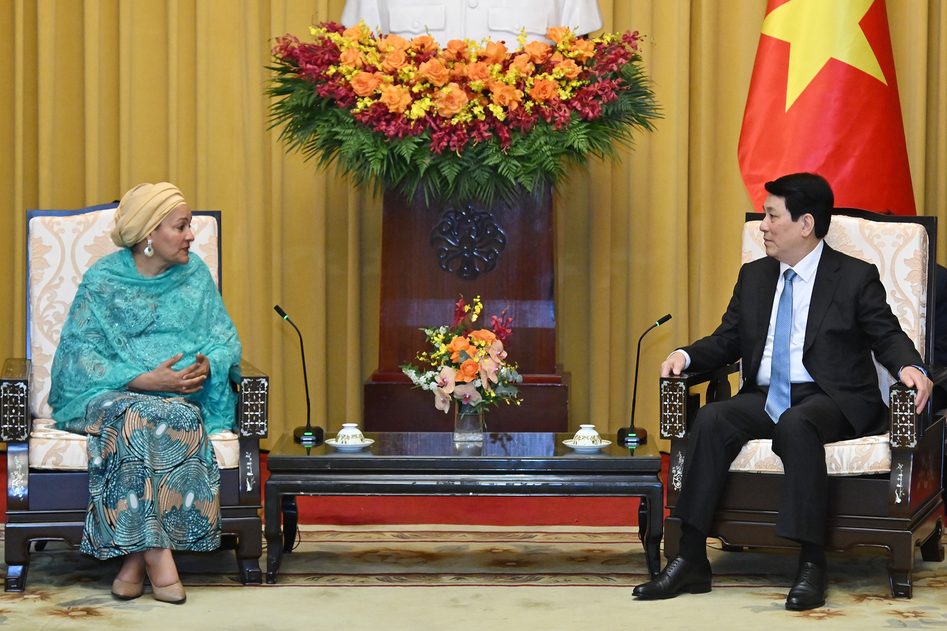 Chủ tịch nước Lương Cường tiếp Phó Tổng thư ký Liên hợp quốc Amina J.Mohammed.