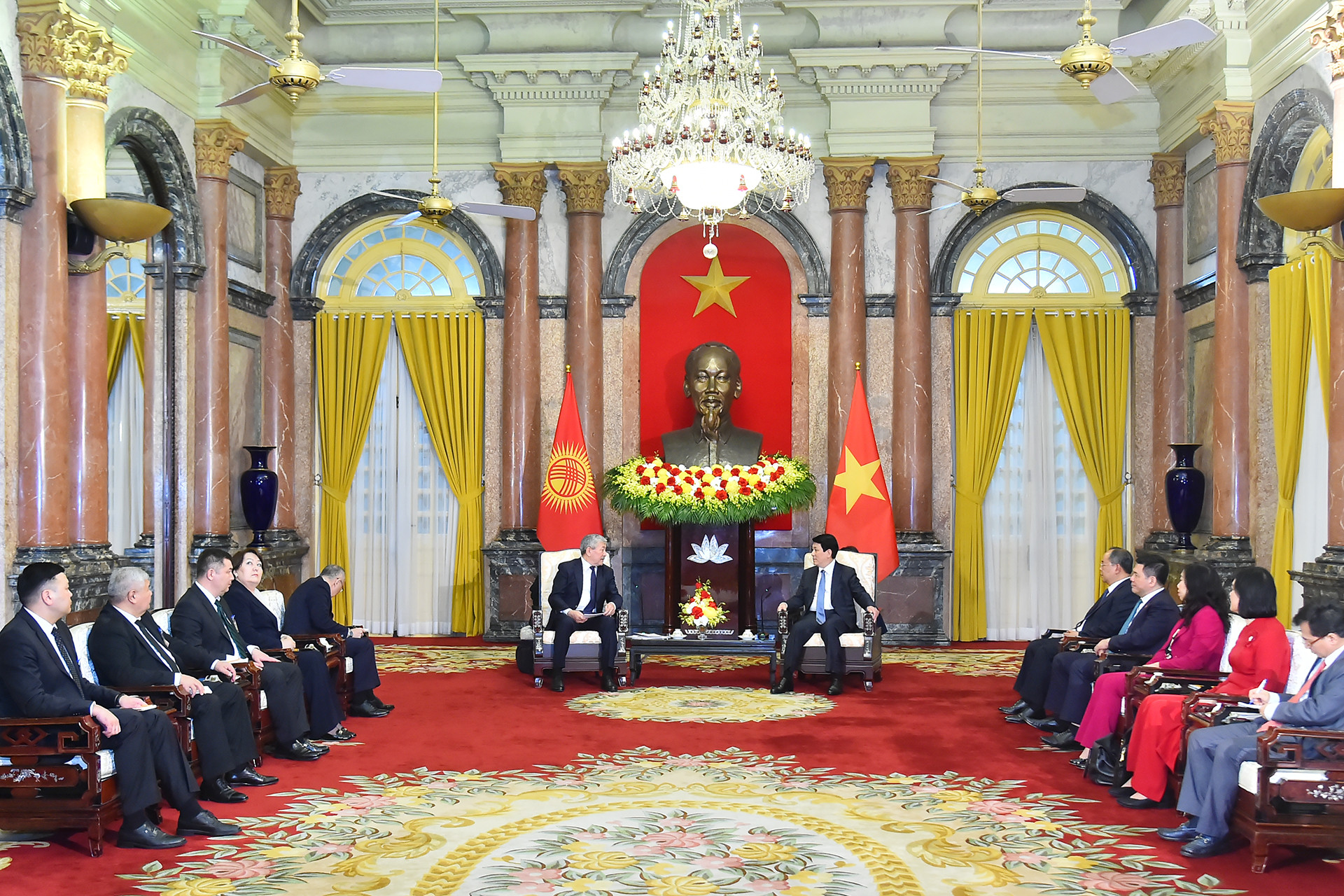 Quang cảnh buổi tiếp tại Phủ Chủ tịch.