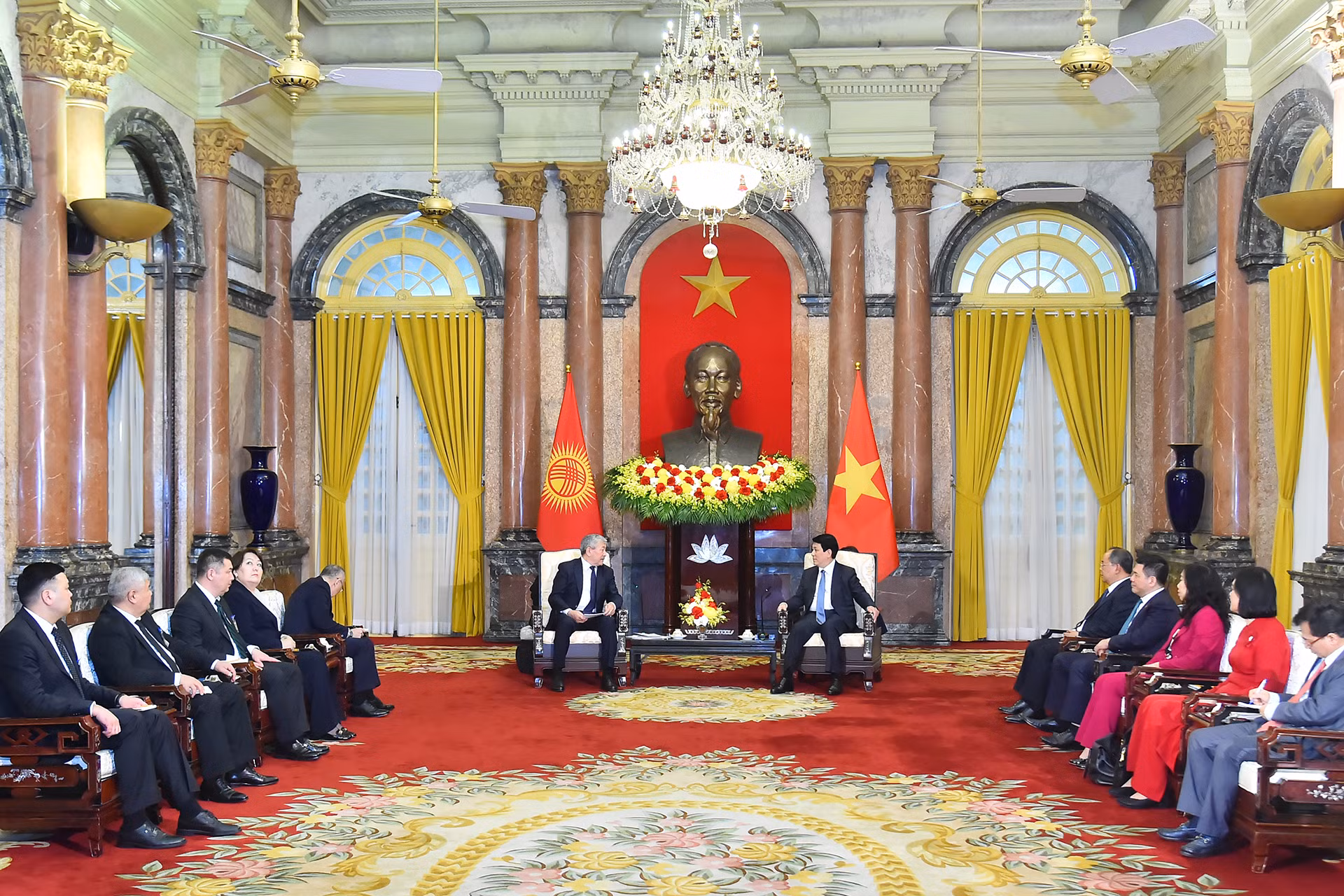 Quang cảnh buổi tiếp tại Phủ Chủ tịch.