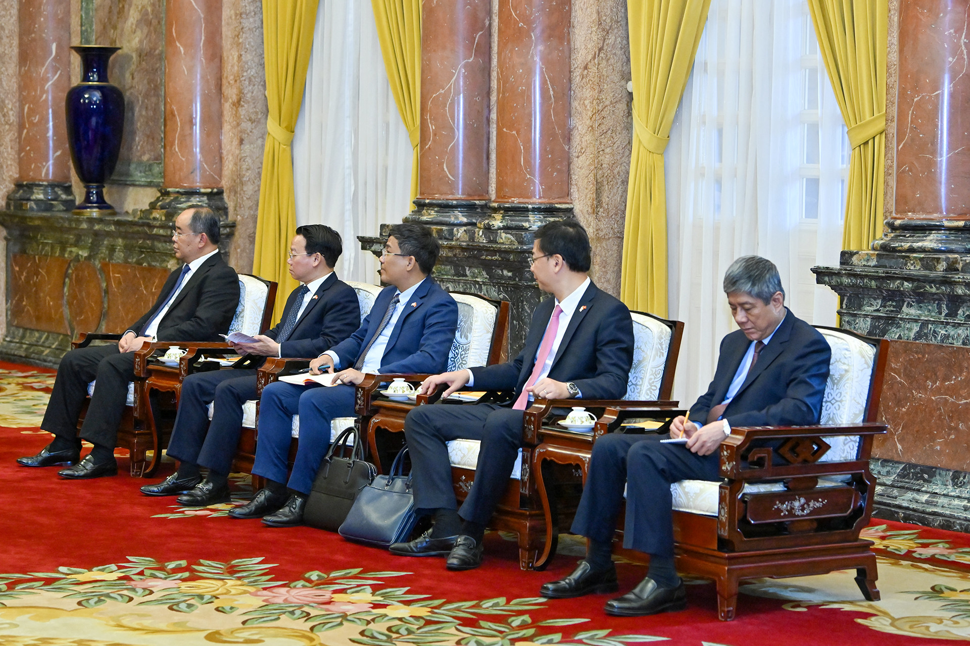 Các đại biểu Việt Nam tại buổi tiếp.