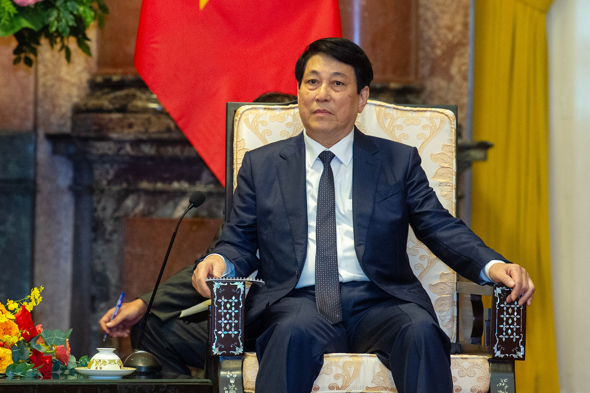 Chủ tịch nước Lương Cường phát biểu tại buổi tiếp.