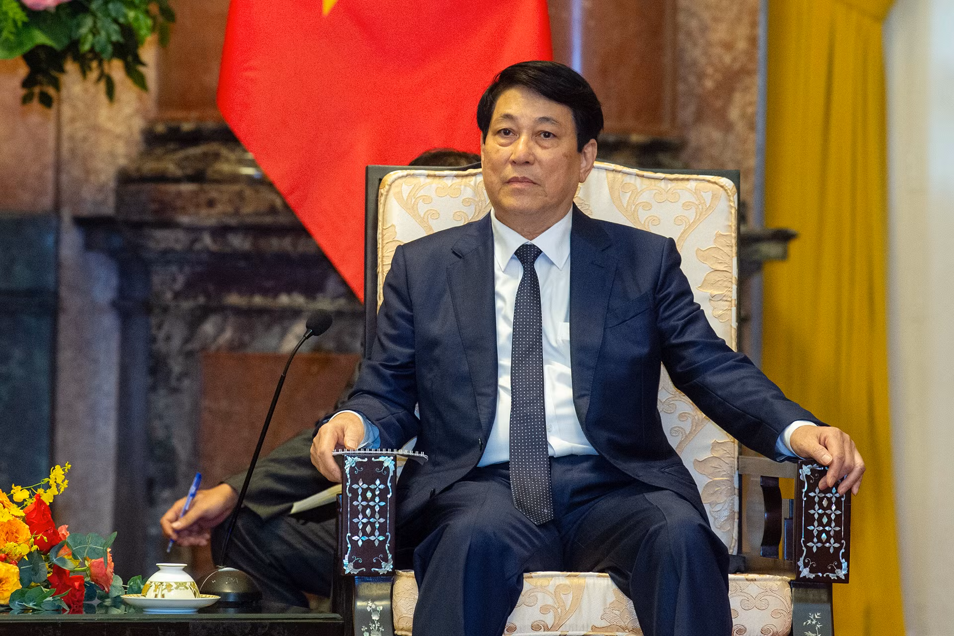 Chủ tịch nước Lương Cường phát biểu tại buổi tiếp. Chủ tịch nước Lương Cường phát biểu tại buổi tiếp.