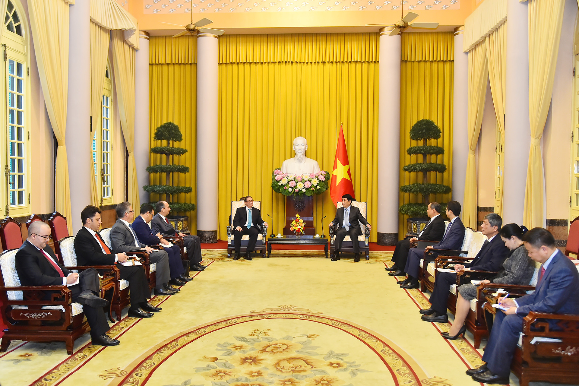 Quang cảnh buổi tiếp tại Phủ Chủ tịch.