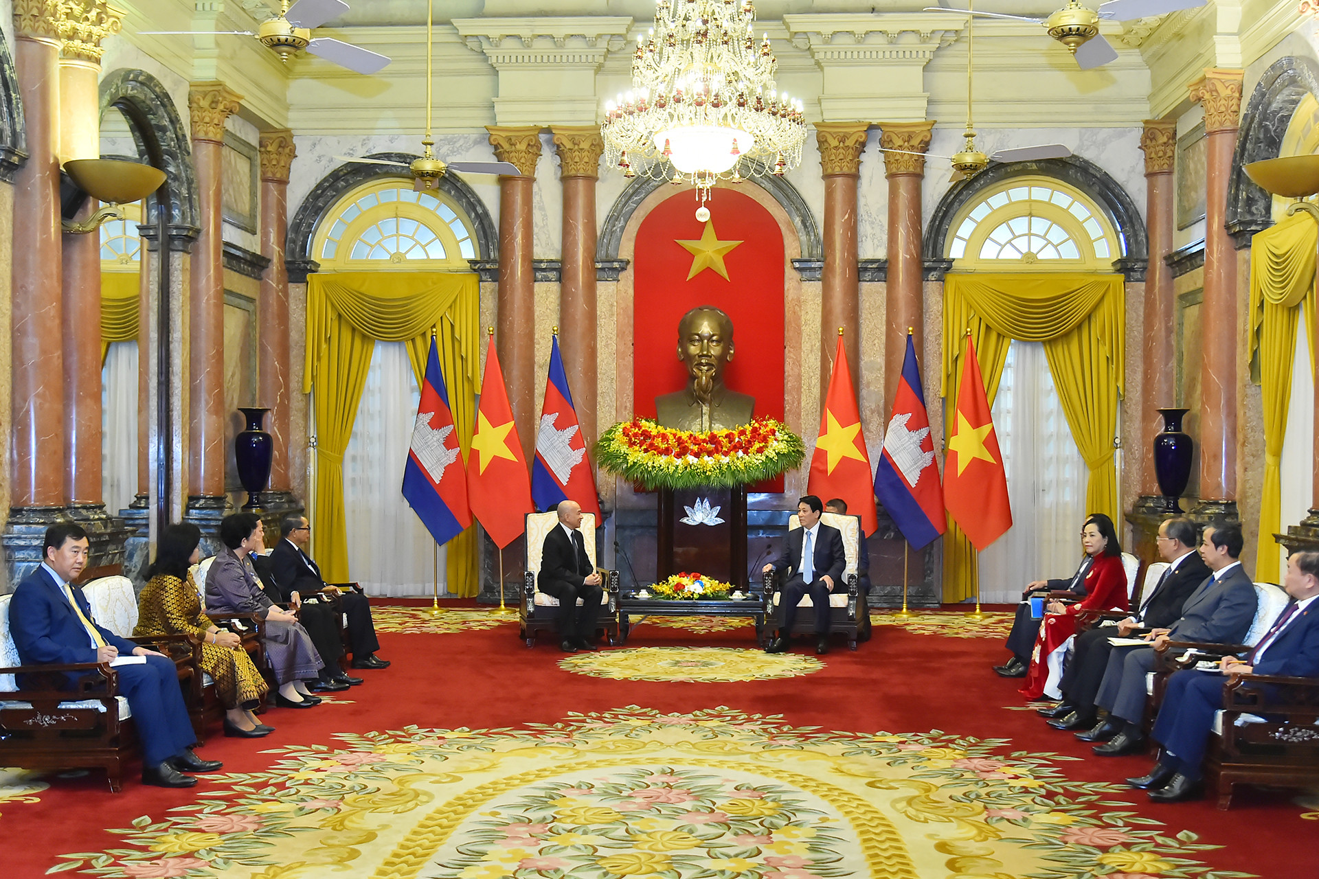 Quang cảnh hội kiến tại Phủ Chủ tịch.