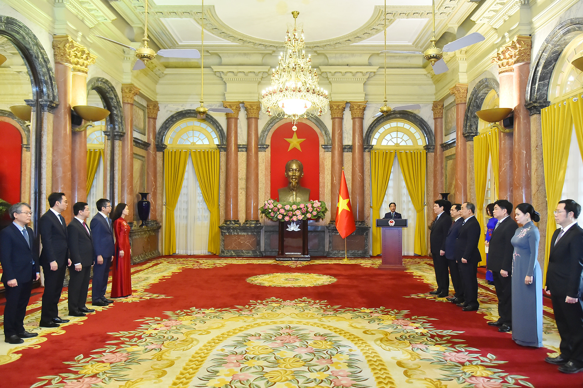 Quang cảnh buổi lễ tại Phủ Chủ tịch.