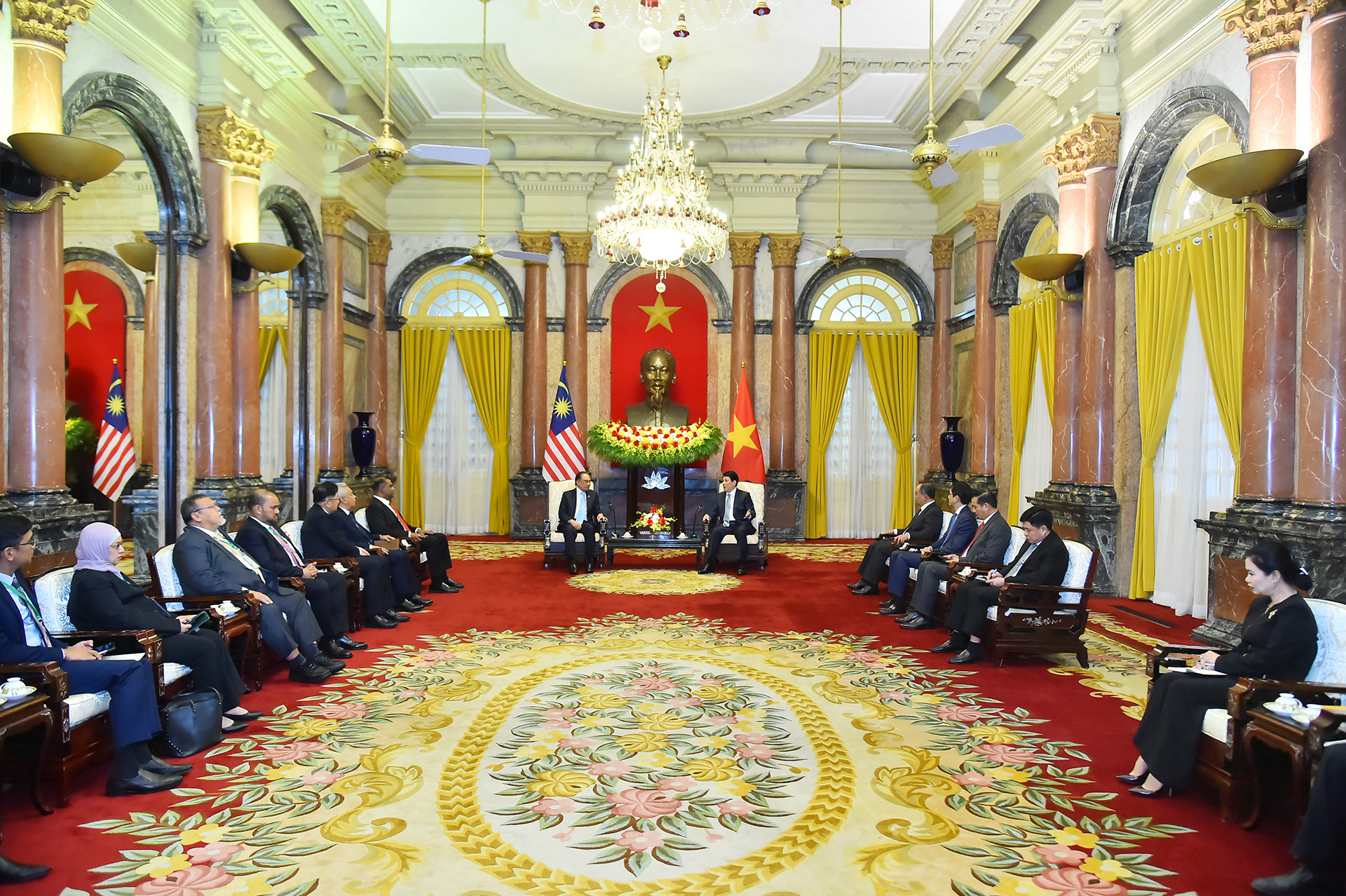 Quang cảnh buổi tiếp tại Phủ Chủ tịch.