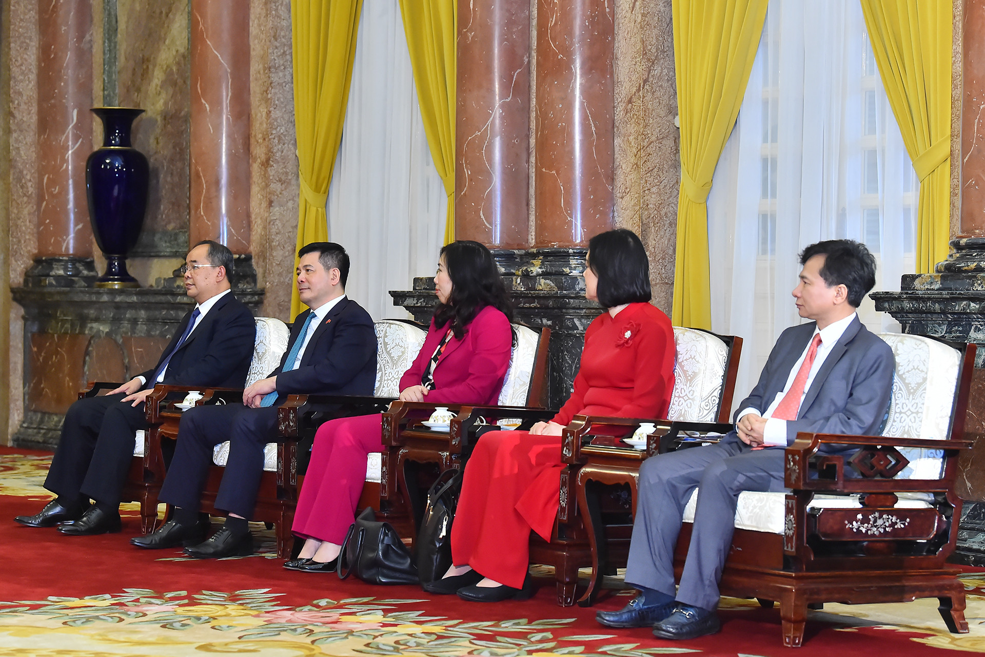 Các đại biểu Việt Nam tại buổi tiếp.