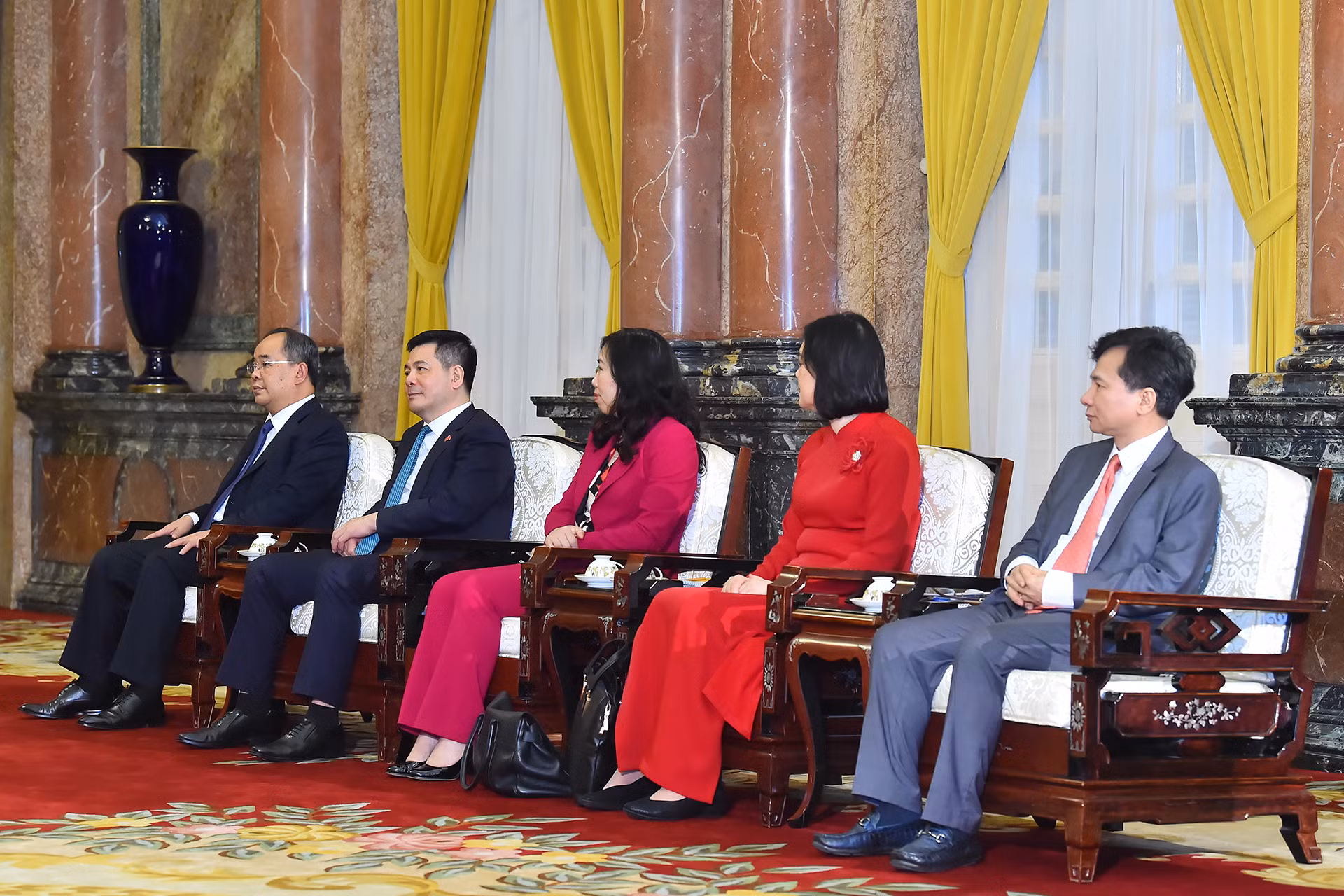 Các đại biểu Việt Nam tại buổi tiếp.