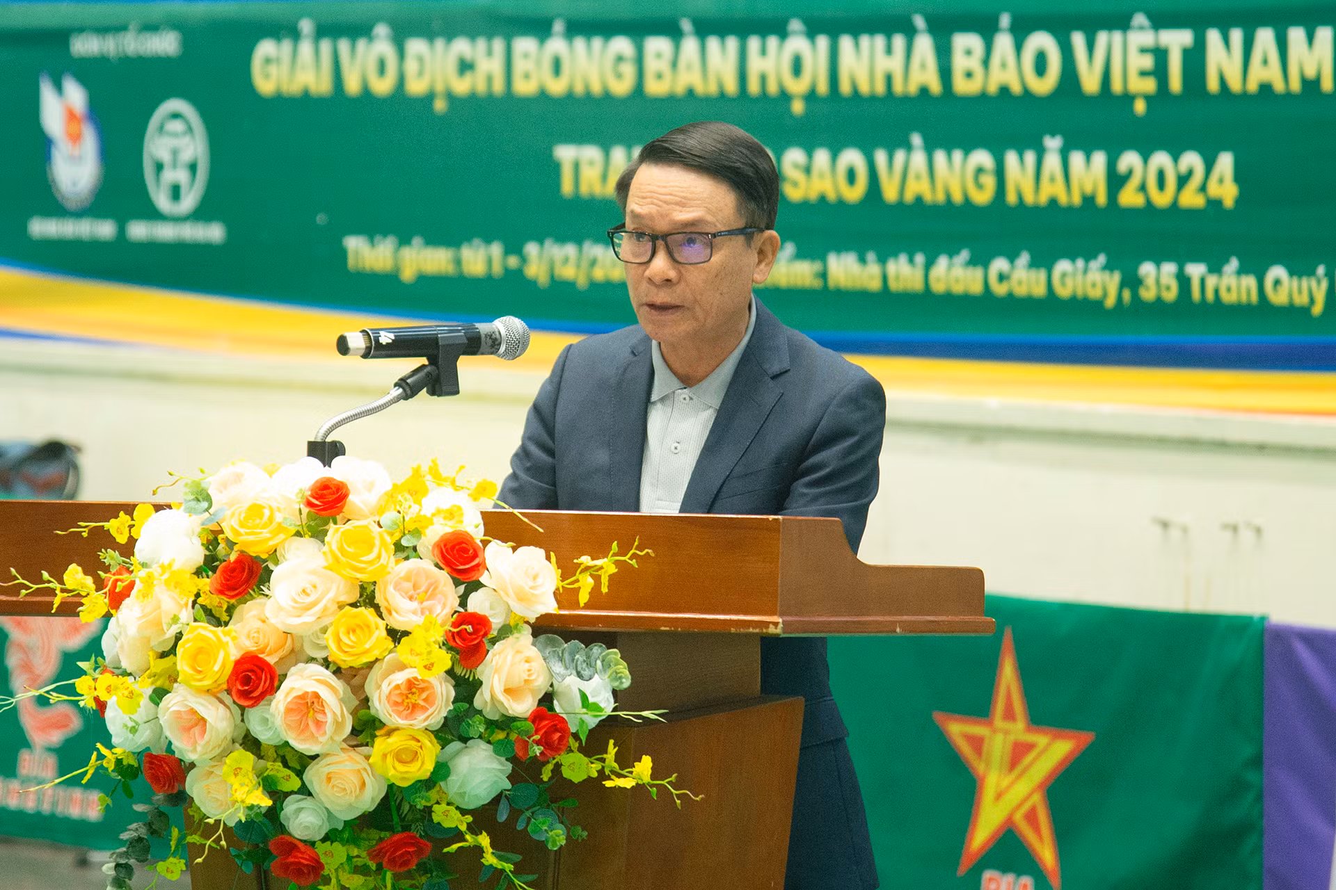 Phó Chủ tịch Thường trực Hội Nhà báo Việt Nam Nguyễn Đức Lợi phát biểu khai mạc.