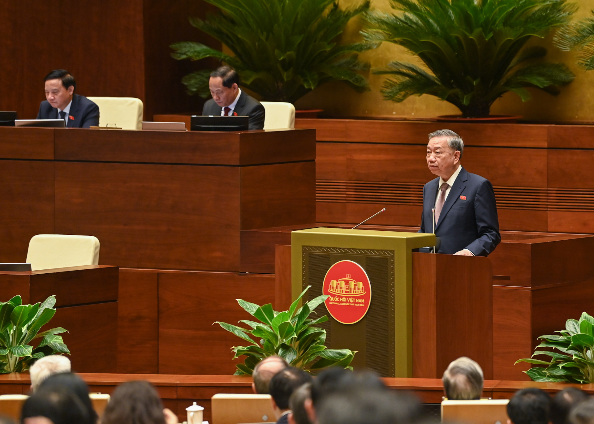 Tổng Bí thư, Chủ tịch nước Tô Lâm tại phiên khai mạc Kỳ họp thứ 8.