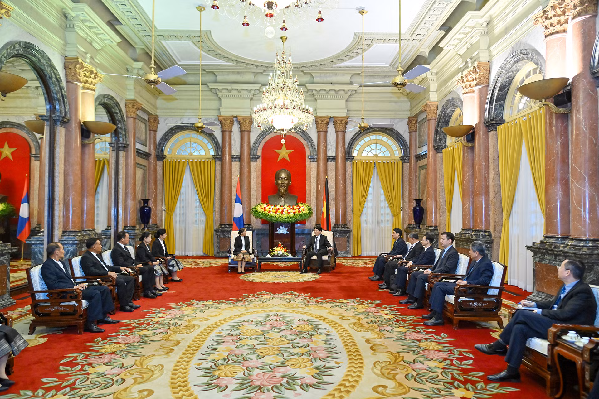 Quang cảnh buổi tiếp tại Phủ Chủ tịch.