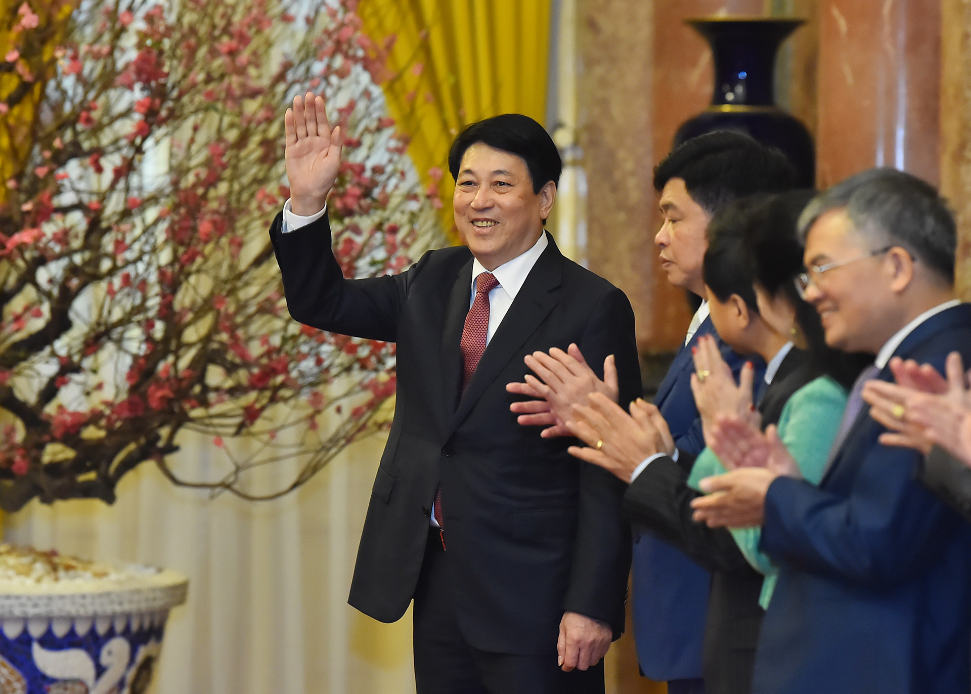 Chủ tịch nước Lương Cường tại buổi gặp mặt đầu Xuân cán bộ, nhân viên Văn phòng Chủ tịch nước.