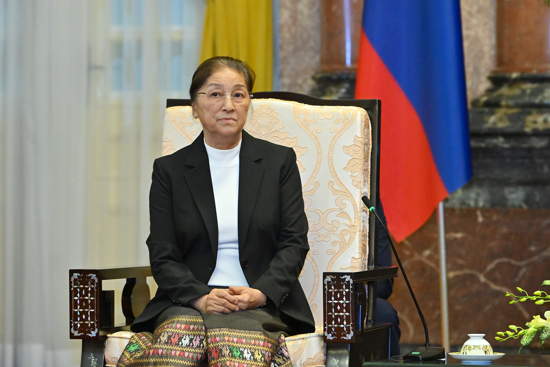 Phó Chủ tịch nước Lào Pany Yathotou tại buổi tiếp. Phó Chủ tịch nước Lào Pany Yathotou tại buổi tiếp.