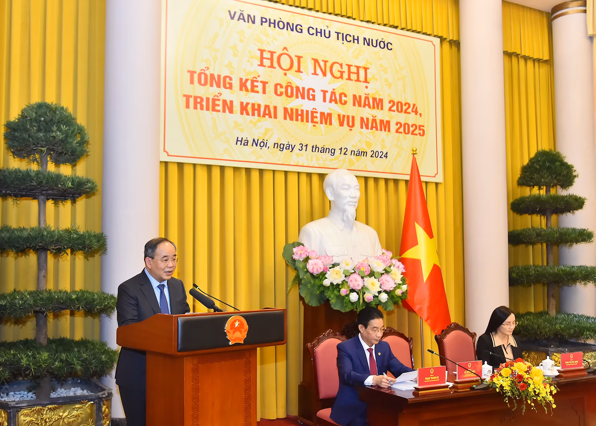 Chủ nhiệm Văn phòng Chủ tịch nước Lê Khánh Hải phát biểu khai mạc hội nghị.