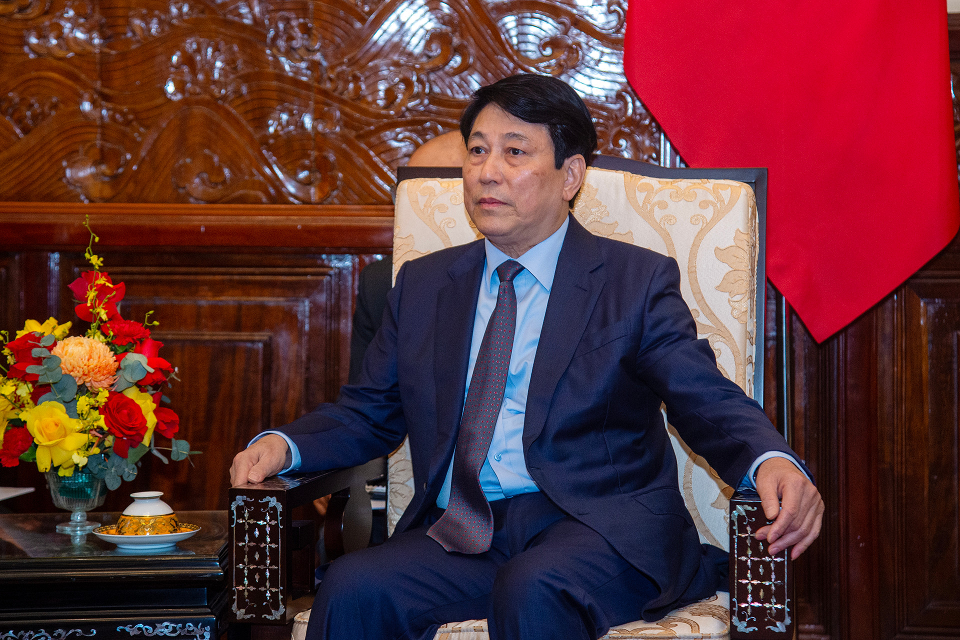 Chủ tịch nước Lương Cường phát biểu tại buổi tiếp.