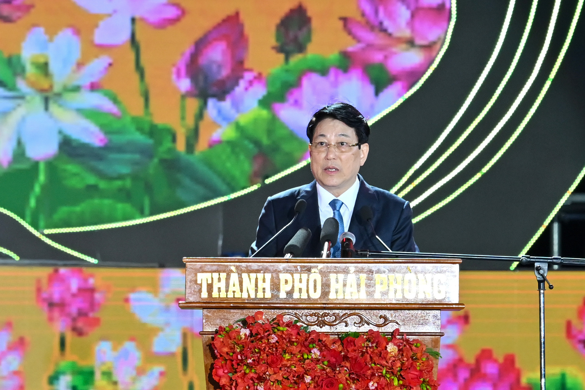 Chủ tịch nước Lương Cường phát biểu tại lễ kỷ niệm.