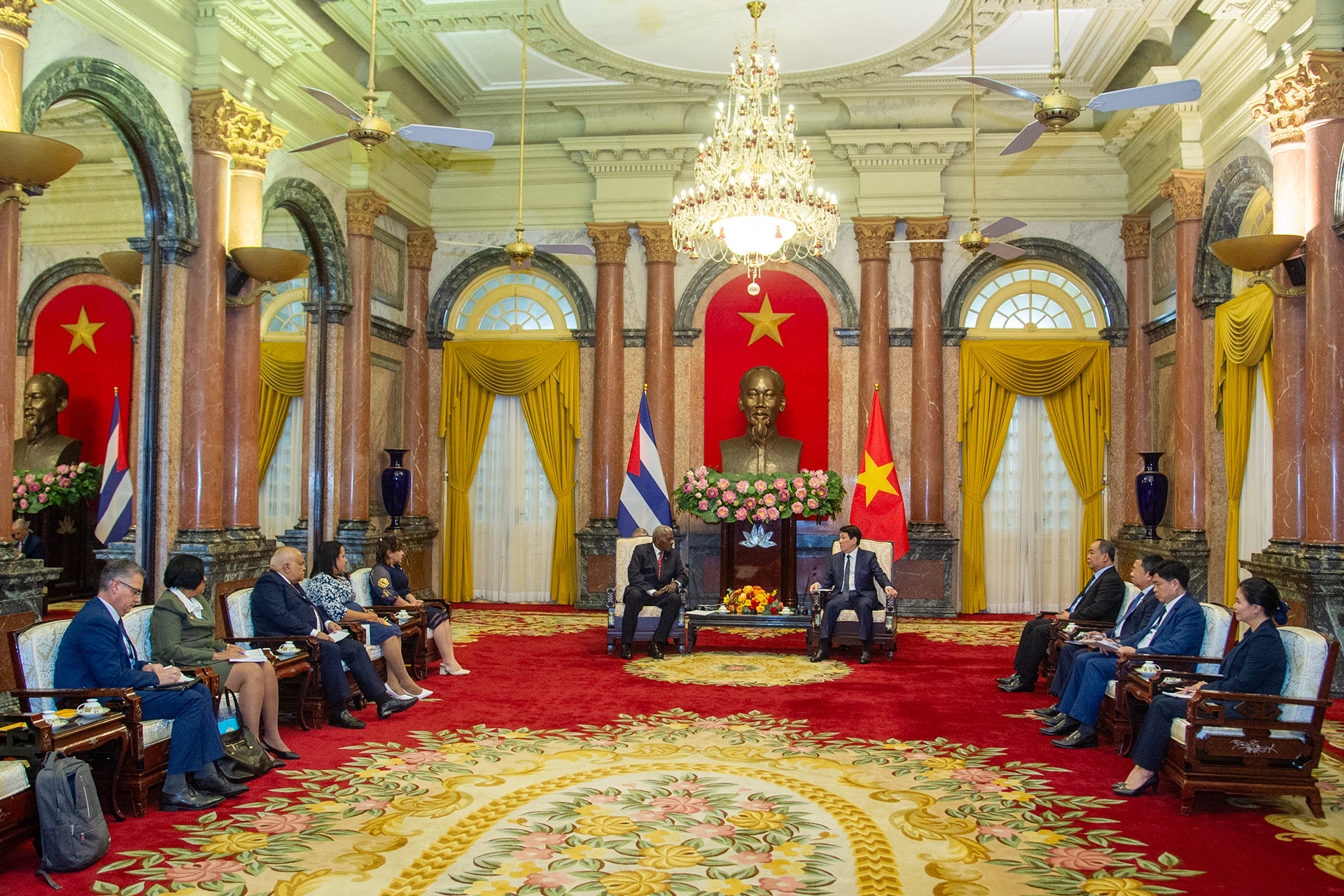 Quang cảnh buổi tiếp tại Phủ Chủ tịch.