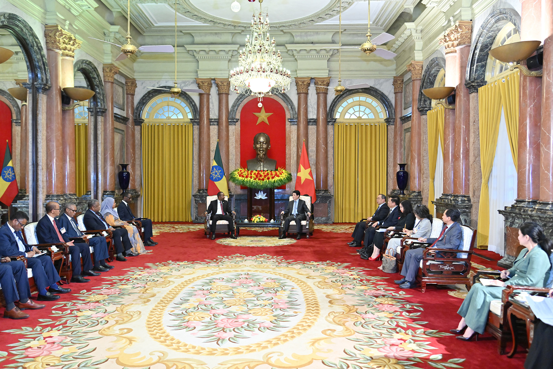 Quang cảnh buổi tiếp tại Phủ Chủ tịch.