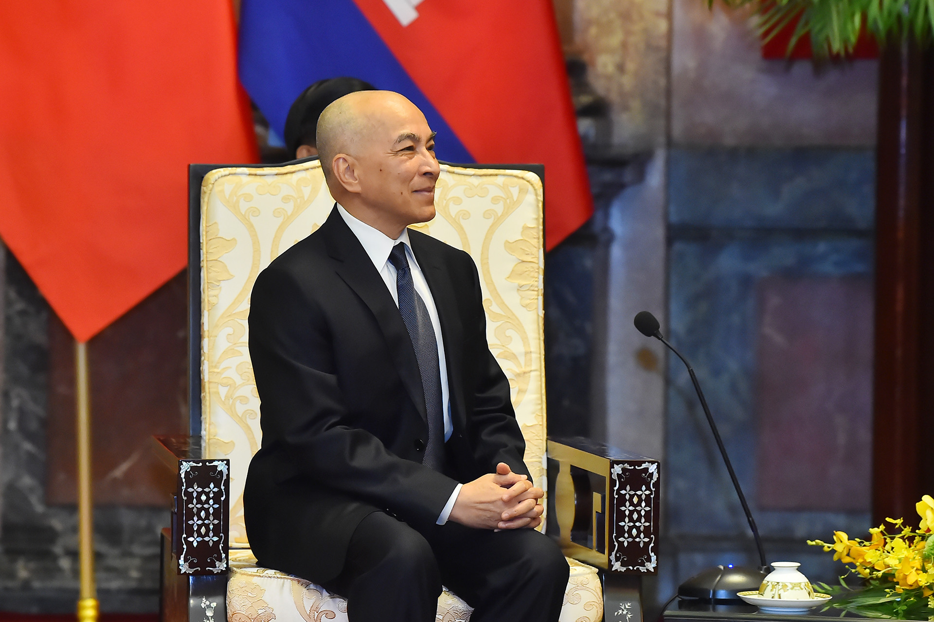 Quốc vương Campuchia Norodom Sihamoni phát biểu tại hội kiến.