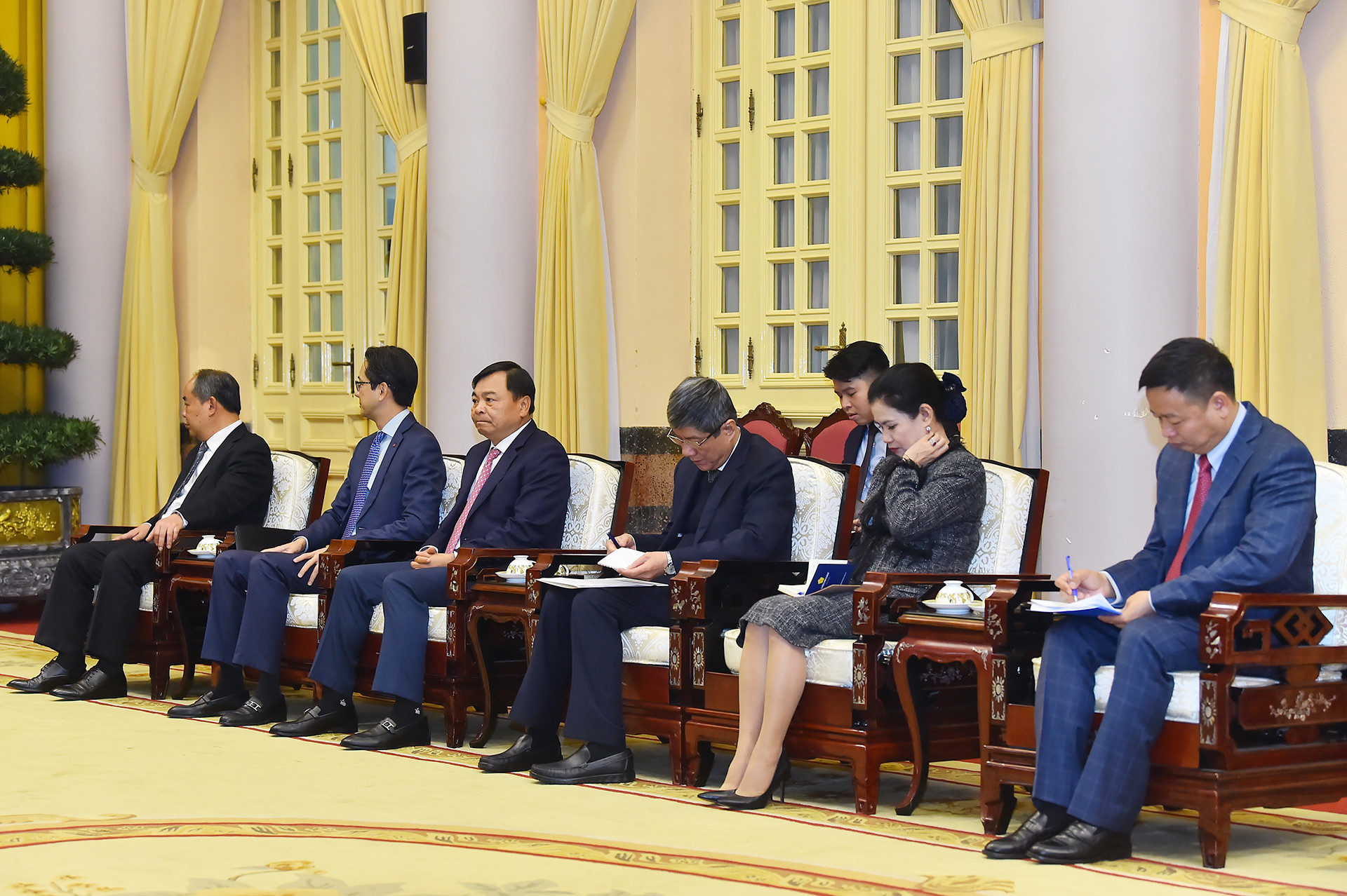 Các đại biểu Việt Nam tại buổi tiếp.