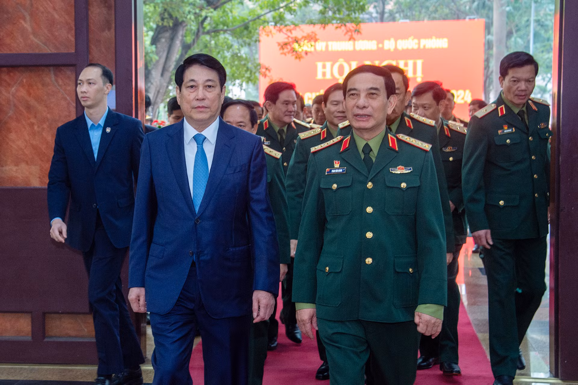 Chủ tịch nước Lương Cương dự Hội nghị Quân chính toàn quân năm 2024.